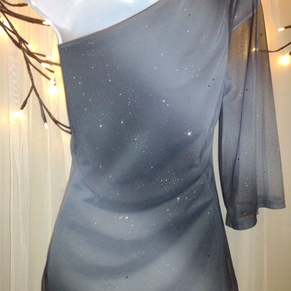 One Shoulder Smoky Shimmery Blouse - Picture 12 of 13